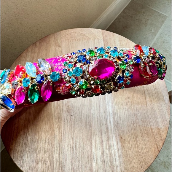 Baroque Style Wide Brimmed Headband Sparkling Rhinestone - Picture 4 of 8